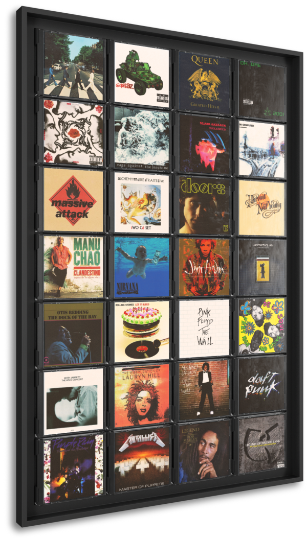 Cadre noir CD pour décoration murale